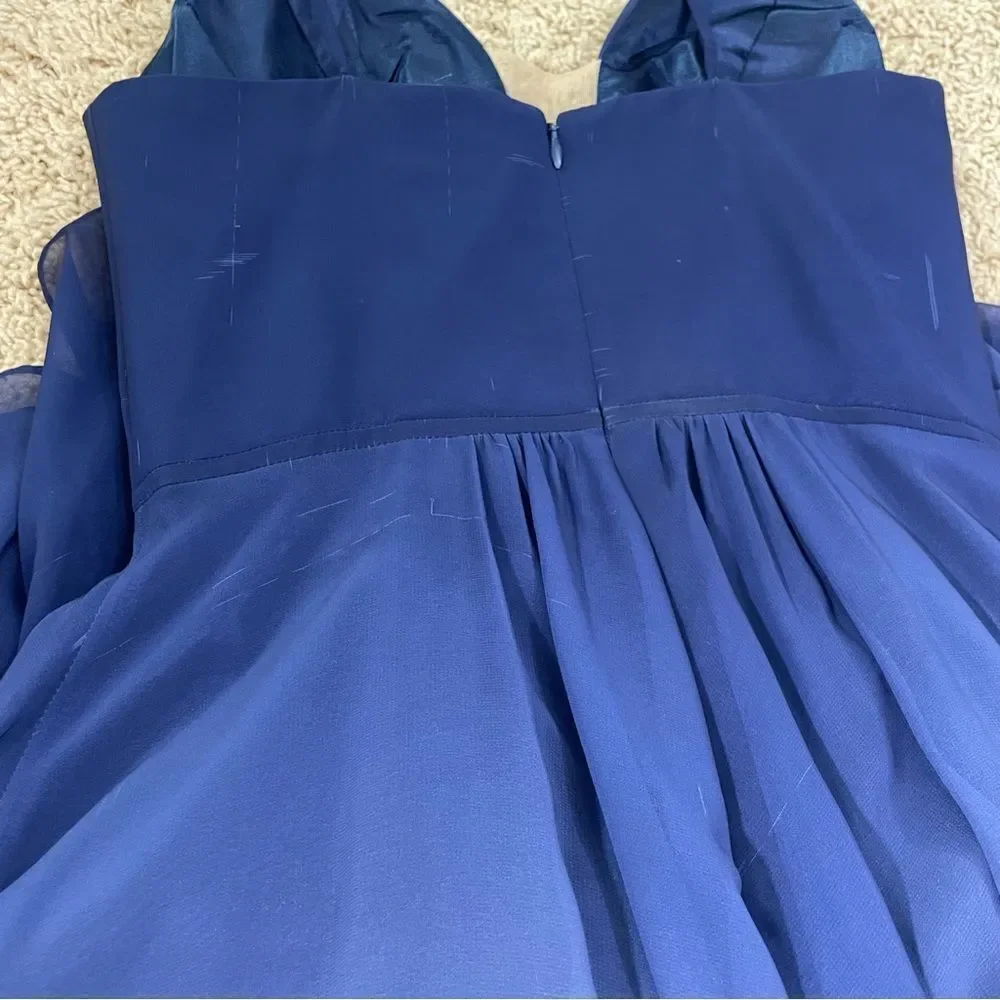 NWT Aqua‎ Blue Ombre Evening Gown Long Dress Size 2